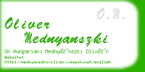 oliver mednyanszki business card